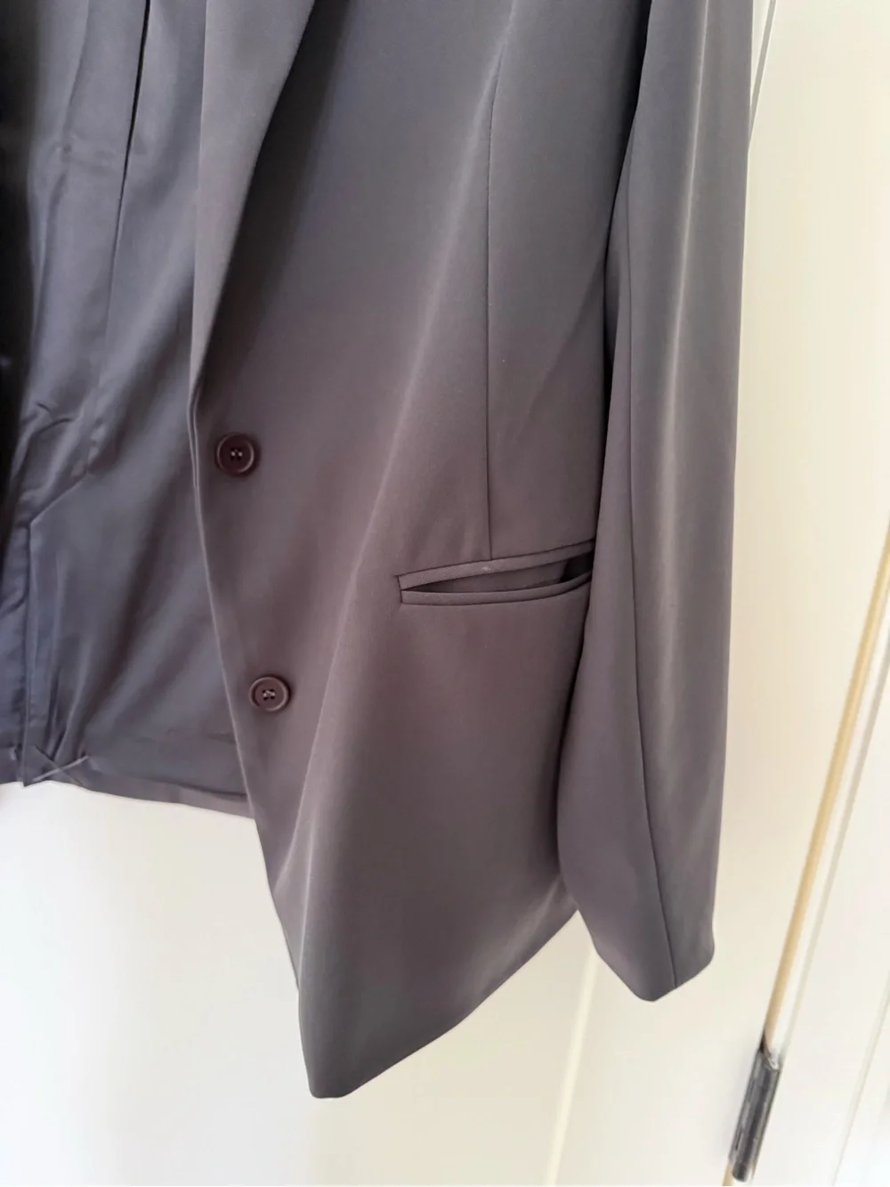 MESHKI Simone Oversized Blazer Jacket in Gray Charcoal - Picture 4 of 10